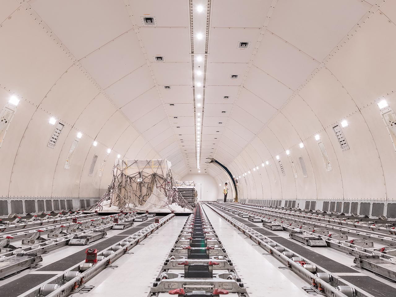 Efficient air cargo handling inside DSV aircraft for fast and secure delivery